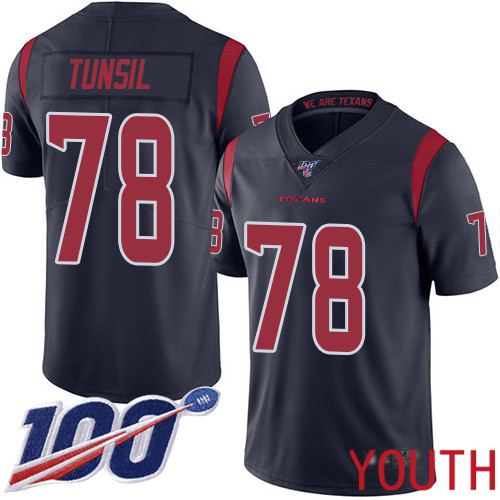 Houston Texans Limited Navy Blue Youth Laremy Tunsil Jersey NFL Football #78 100th Season Rush Vapor Untouchable